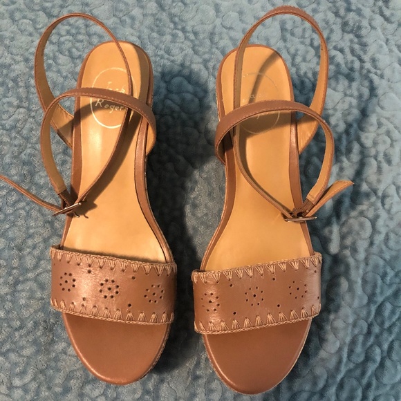 Jack Rogers Flagler Stitch Cork Platform Wedge Sandals 8.5 - Picture 1 of 5